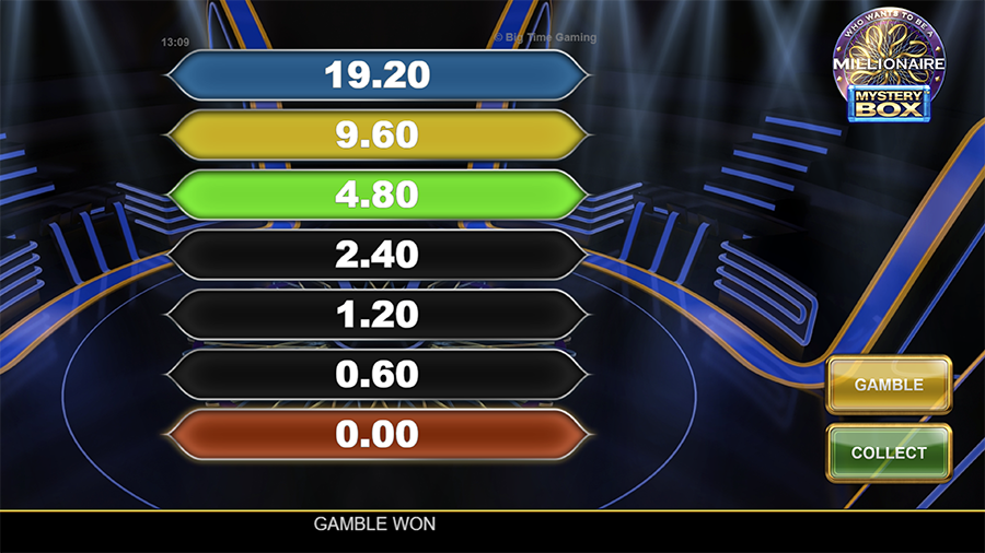 밀리어네어 미스터리 박스 슬롯 겜블링 화면